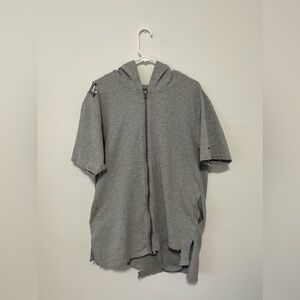 Jackson Gray Destroyed Zip-Up Hoodie